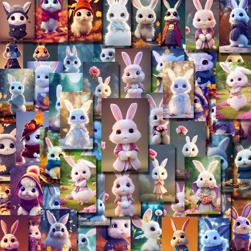 54pcs Little Rabbit Series Sticker Bags PVC