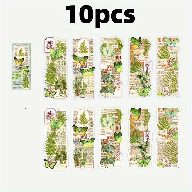 10pcs Butterfly Flower Adhesive Stickers DIY Decor Journals Scrapbooking