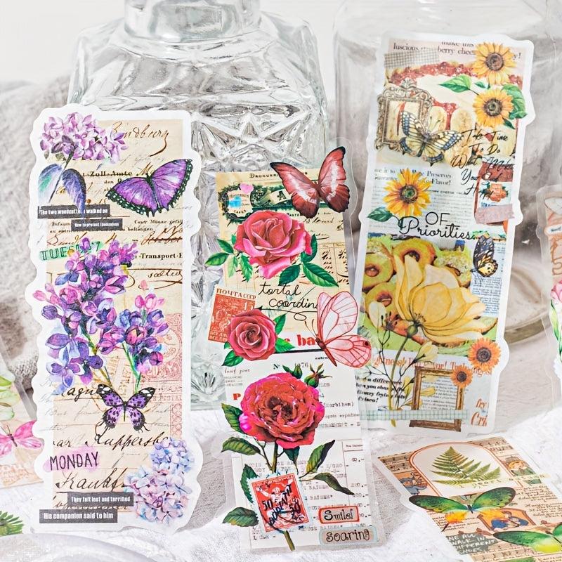 10pcs Butterfly Flower Adhesive Stickers DIY Decor Journals Scrapbooking