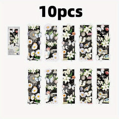 10pcs Butterfly Flower Adhesive Stickers DIY Decor Journals Scrapbooking