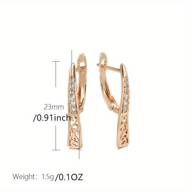 Golden Zircon Wedding Drop Earrings