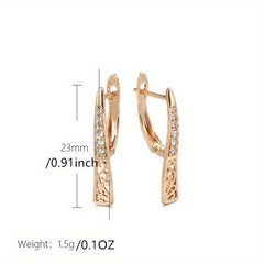 Golden Zircon Wedding Drop Earrings