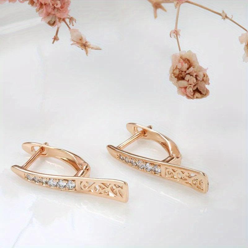 Golden Zircon Wedding Drop Earrings