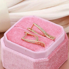Golden Zircon Wedding Drop Earrings