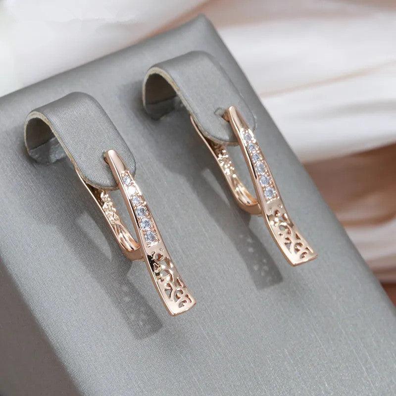 Golden Zircon Wedding Drop Earrings