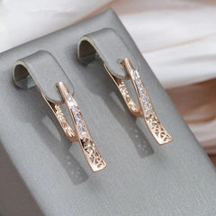 Golden Zircon Wedding Drop Earrings