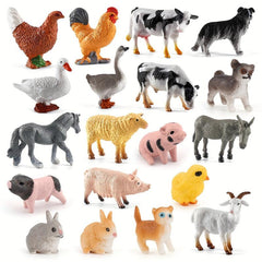 Poultry Farm Mini Toy Model Piglets Chickens Rabbits Cats Ornaments
