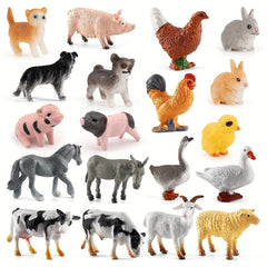 Poultry Farm Mini Toy Model Piglets Chickens Rabbits Cats Ornaments