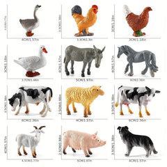 Poultry Farm Mini Toy Model Piglets Chickens Rabbits Cats Ornaments