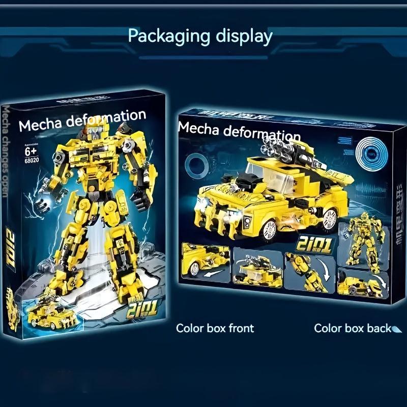 800pcs Robot Building Blocks Classic Robot Car Mecha Two Forms Deformable