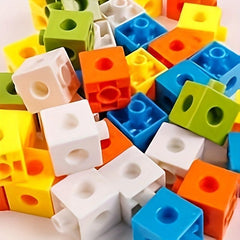 100pcs Mini Square Plastic Cubes Building Blocks Early Educational Toy