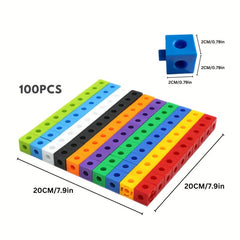 100pcs Mini Square Plastic Cubes Building Blocks Early Educational Toy