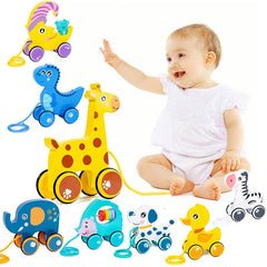 Children's Cartoon Animal Pull Rope Traction Hand Pull Line Trailer Toy