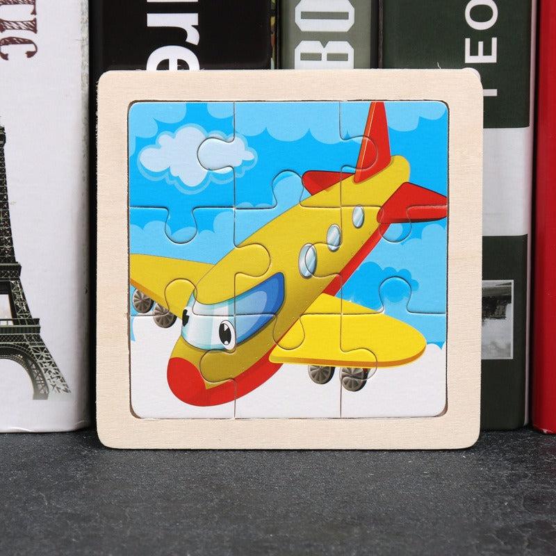 Wooden Animal Puzzle Toy for Children, Early Education Cartoon Puzzle