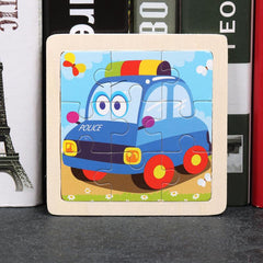 Wooden Animal Puzzle Toy for Children, Early Education Cartoon Puzzle