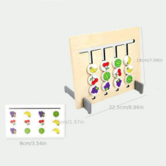 Wooden Educational Toys For Kids - Fruit Double Sided Puzzle Games