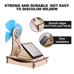 Mini Solar Windmill Toy Turbine Model Solar Powered Windmills DIY Wooden Science
