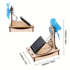 Mini Solar Windmill Toy Turbine Model Solar Powered Windmills DIY Wooden Science