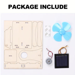 Mini Solar Windmill Toy Turbine Model Solar Powered Windmills DIY Wooden Science