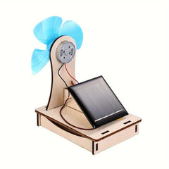 Mini Solar Windmill Toy Turbine Model Solar Powered Windmills DIY Wooden Science