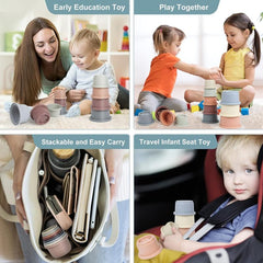 8 Nesting Cups Pool Bathtub Toys for Babies Educational Development