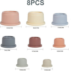 8 Nesting Cups Pool Bathtub Toys for Babies Educational Development