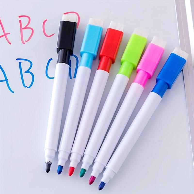 8 Washable Whiteboard Pens with Brush, Water-based, Eco-friendly