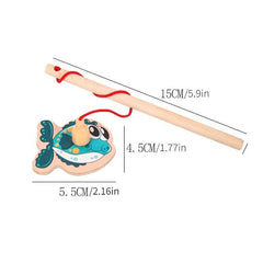 Wooden Fishing Toys for Baby, Magnetic Children's Early Education Game