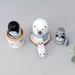 Wooden Nesting Dolls Gift Boxes Painted Matryoshka Bear