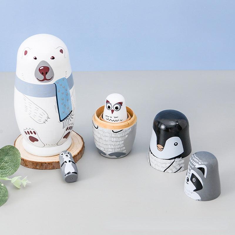 Wooden Nesting Dolls Gift Boxes Painted Matryoshka Bear