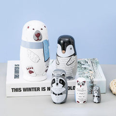 Wooden Nesting Dolls Gift Boxes Painted Matryoshka Bear