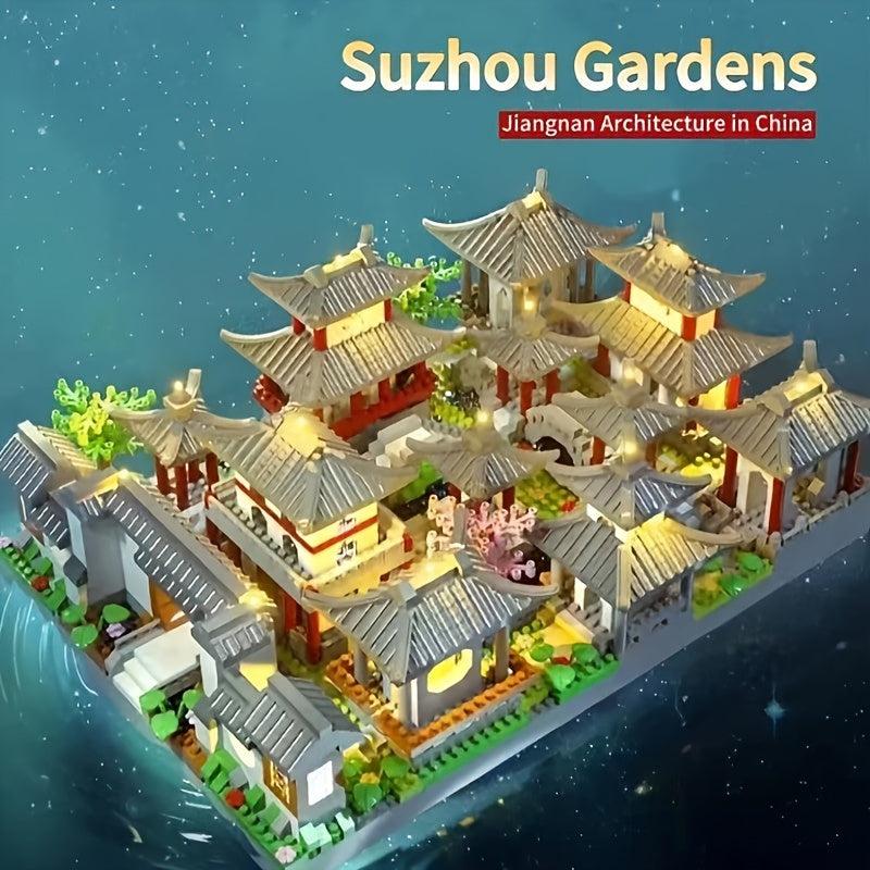 Suzhou Gardens Chinese Architecture Building Blocks for Decoration