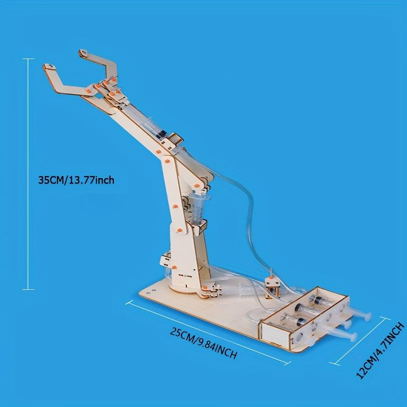 Wooden Hydraulic Mechanical Arm DIY Kit for Junior High School