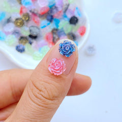 10pcs Mini Rose Resin Nail Art Decorations