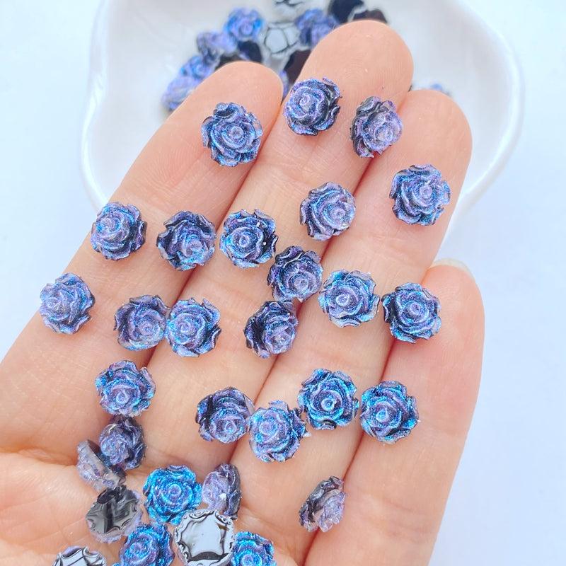 10pcs Mini Rose Resin Nail Art Decorations