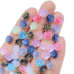 10pcs Mini Rose Resin Nail Art Decorations