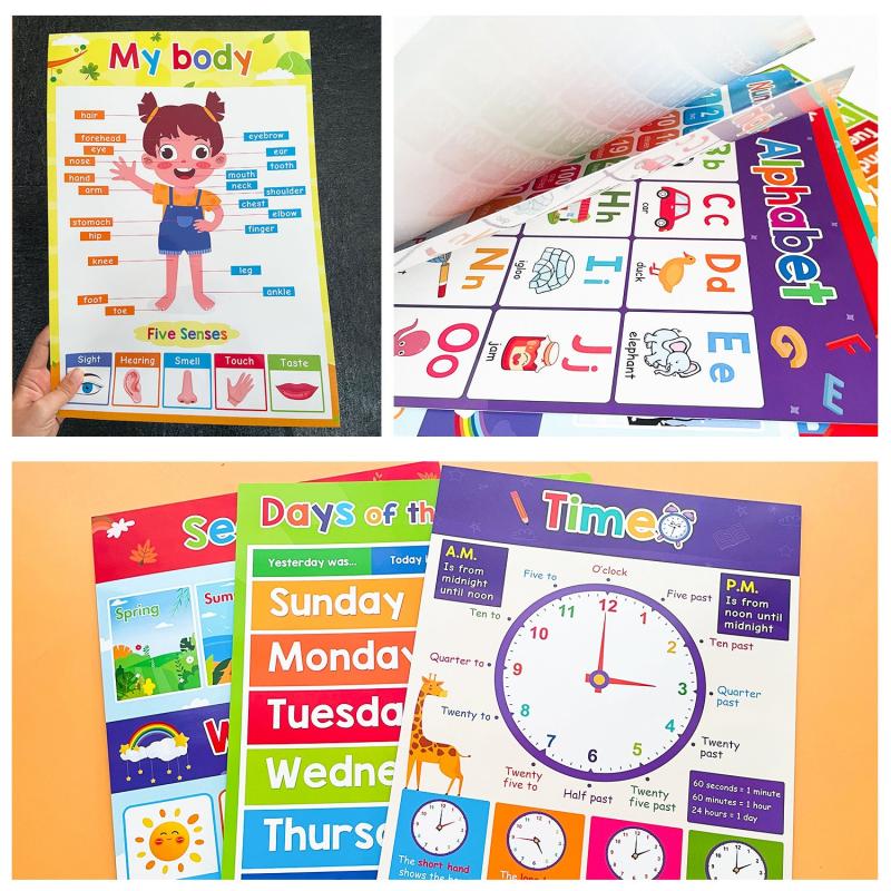18 Themes Educational Posters for Toddlers Kids Children