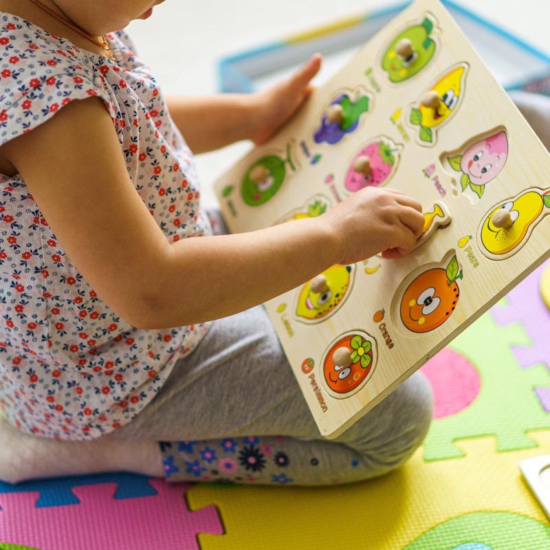 Wooden Peg Puzzles Set For Toddlers Educational Toy