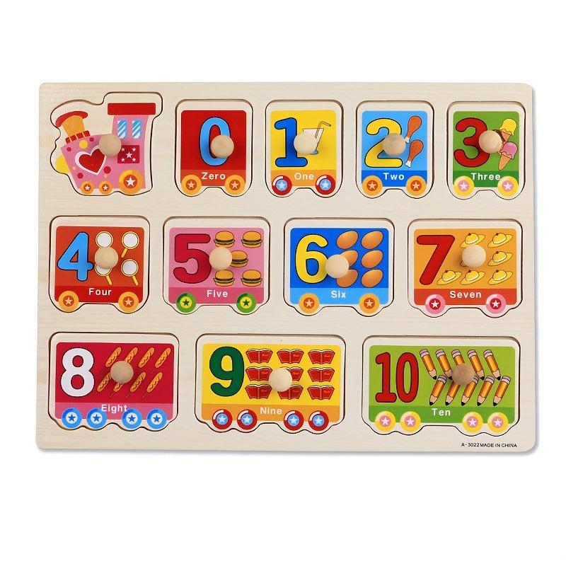 Wooden Peg Puzzles Set For Toddlers Educational Toy