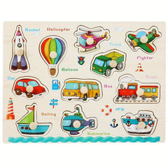 Wooden Peg Puzzles Set For Toddlers Educational Toy