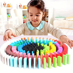Wooden Domino Building Blocks Set Game Educational Toys For Kids