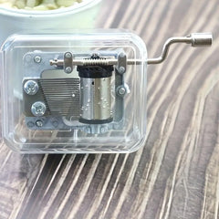 Transparent Hand Cranked Music Box