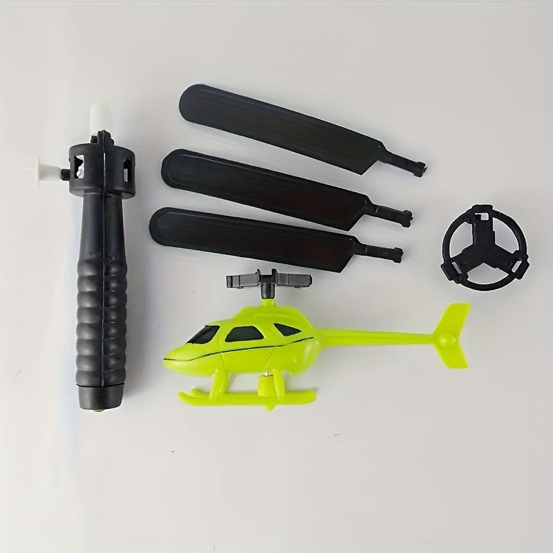 Mini Helicopter Flying Pull Rope Remote Control Toy Kids Christmas Birthday Gift