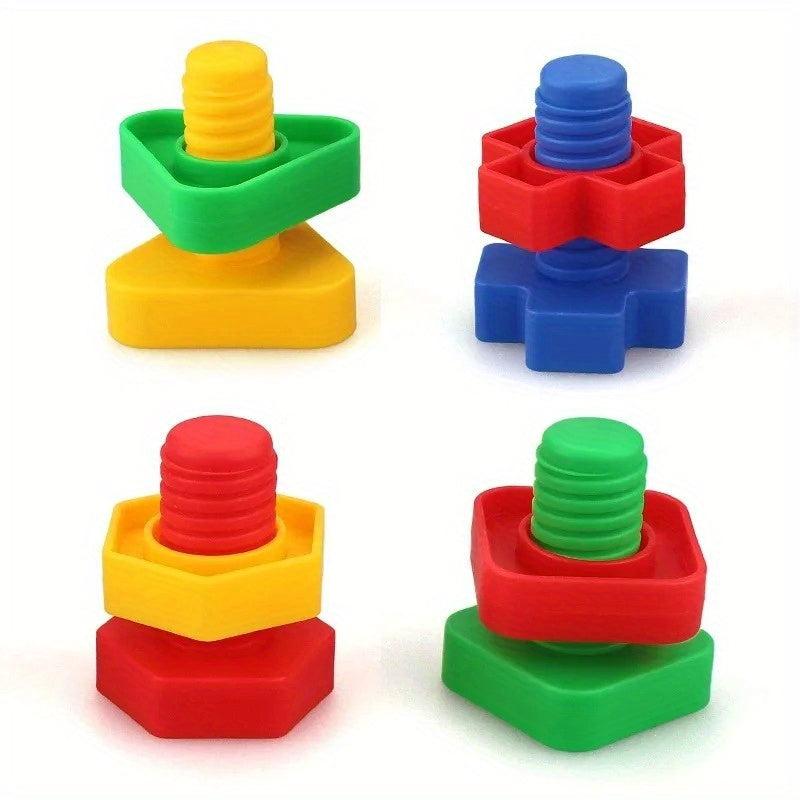 15sets Nut Shaped Plastic Building Blocks Educational Toys For Kids