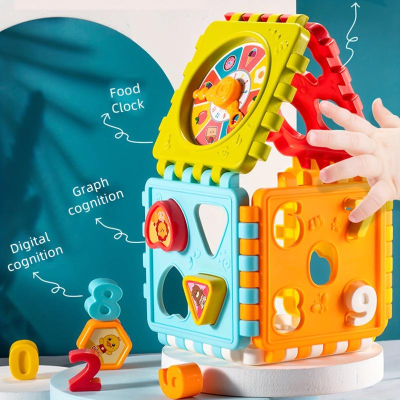 Cube Puzzle Toy Building Blocks Kids Shape Matching