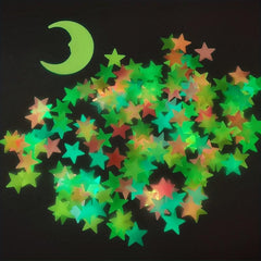 100pcs Colorful Luminous Stars & Moon Wall Stickers for Kids Bedroom