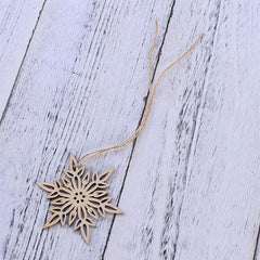 10pcs Wooden Snowflake Ornaments Christmas Tree Hanging Ornaments