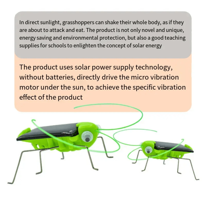 Solar Powered Grasshopper Toy - Fun Science Learning Gift for Kids