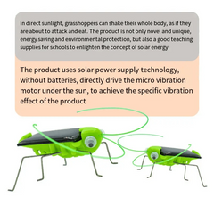 Solar Powered Grasshopper Toy - Fun Science Learning Gift for Kids