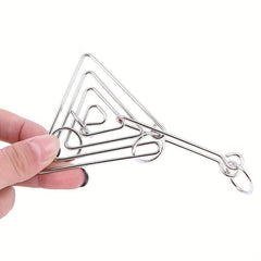 Metal Triangle Ring Puzzle Game Challenge Toys Adults Kids